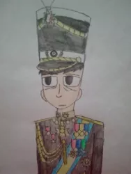 Size: 1944x2592 | Tagged: safe, artist:stamper096theater, banned from derpibooru, deleted from derpibooru, derpibooru import, oc, oc:wilhelm heinrich, human, emperor, german empire, kaiser, prussia, traditional art