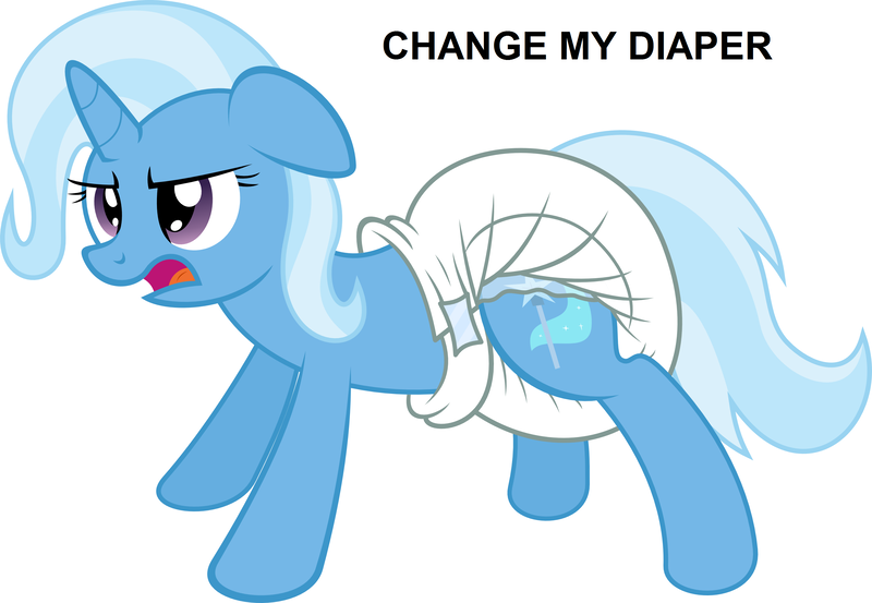 Size: 3000x2072 | Tagged: suggestive, banned from derpibooru, deleted from derpibooru, derpibooru import, trixie, pony, unicorn, dialogue, diaper, diaper fetish, female, fetish, mare, solo, text