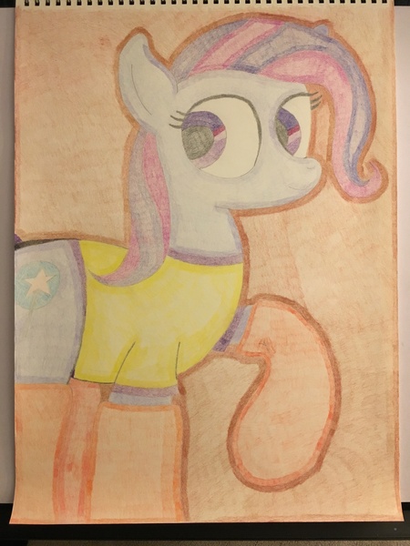 Size: 3024x4032 | Tagged: safe, artist:thor-disciple, banned from derpibooru, deleted from derpibooru, derpibooru import, trixie, pony, clothes, socks, solo, traditional art