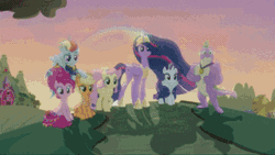 Size: 355x200 | Tagged: safe, banned from derpibooru, deleted from derpibooru, derpibooru import, applejack, fluttershy, pinkie pie, rainbow dash, rarity, spike, twilight sparkle, the last problem, leak, animated, book, gif, jeff goldblum, jurassic park, mane six, poop, spoiler, the ride never ends