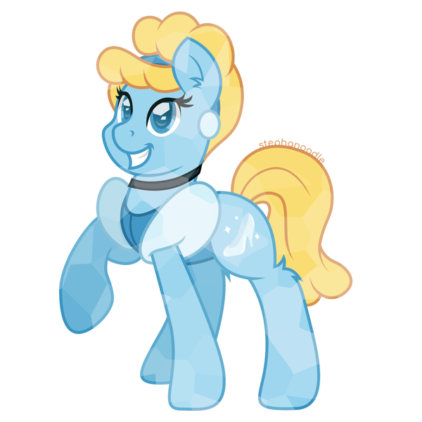 Size: 1280x1280 | Tagged: safe, artist:stephanoodle, banned from derpibooru, deleted from derpibooru, derpibooru import, ponified, crystal pony, pony, cinderella, clothes, crossover, disney, disney princess, ear piercing, earring, female, jewelry, leg fluff, looking at you, mare, necklace, piercing, simple background, smiling, solo, white background