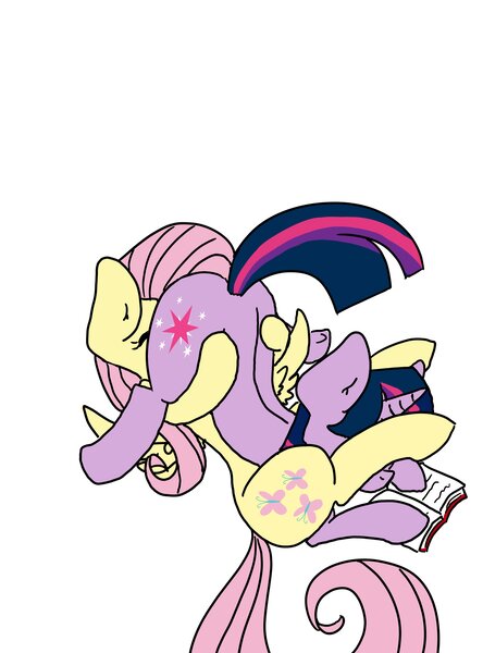 Size: 3033x4096 | Tagged: questionable, artist:spottyfreak, banned from derpibooru, deleted from derpibooru, derpibooru import, fluttershy, twilight sparkle, pegasus, pony, unicorn, 69 position, female, lesbian, oral, reading, sex, shipping, twishy