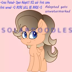 Size: 3000x3000 | Tagged: safe, artist:solardoodles, derpibooru import, oc, pegasus, pony, adoptable, female, freckles, gradient mane, mare, simple background, smiling, solo, standing