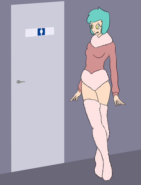 Size: 1387x1813 | Tagged: safe, banned from derpibooru, deleted from derpibooru, derpibooru import, oc, oc:sleepy excite, human, bladder gauge, clothes, crying, desperation, fluffy, fluffy outfit, hoodie, humanized, leg warmers, misleading thumbnail, need to pee, pajamas, potty emergency, potty time, socks, solo, sweater, toilet