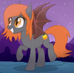 Size: 2400x2360 | Tagged: safe, artist:razorbladetheunicron, banned from derpibooru, deleted from derpibooru, derpibooru import, oc, oc:flare, unofficial characters only, bat pony, pony, lateverse, alternate universe, base used, female, mare, night, solo, sparkling eyes, stars, thestral
