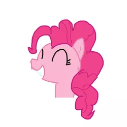 Size: 1080x1080 | Tagged: safe, artist:arkadios, artist:arkadios200, banned from derpibooru, deleted from derpibooru, derpibooru import, pinkie pie, earth pony, pony, bust, eyes closed, female, mare, ms paint, portrait, simple background, smiling, solo, white background