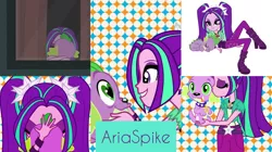 Size: 1920x1077 | Tagged: safe, banned from derpibooru, deleted from derpibooru, derpibooru import, aria blaze, spike, dog, human, equestria girls, affection, ariaspike, kissing, spike the dog