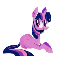 Size: 2169x2145 | Tagged: safe, artist:spacekitsch, banned from derpibooru, deleted from derpibooru, derpibooru import, twilight sparkle, pony, unicorn, both cutie marks, cute, female, lying down, mare, prone, simple background, smiling, solo, transparent background, twiabetes, unicorn twilight