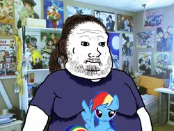 Size: 1280x960 | Tagged: safe, banned from derpibooru, deleted from derpibooru, derpibooru import, rainbow dash, brony, fat, feels, moobs, stereotype, tasteless, tfw