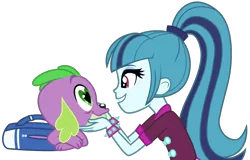 Size: 1718x1102 | Tagged: safe, banned from derpibooru, deleted from derpibooru, derpibooru import, sonata dusk, spike, dog, human, equestria girls, caress, cute, female, heart eyes, male, shipping, simple background, smiley face, sonatabetes, spinata, straight, transparent background, wingding eyes