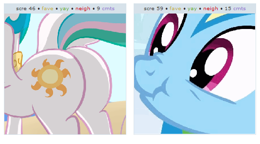 Size: 535x298 | Tagged: safe, banned from derpibooru, deleted from derpibooru, derpibooru import, princess celestia, rainbow dash, derpibooru, butt, juxtaposition, juxtaposition win, meme, meta, plot, scrunchy face