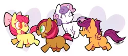 Size: 750x333 | Tagged: safe, artist:cuteosphere, banned from derpibooru, deleted from derpibooru, derpibooru import, apple bloom, babs seed, scootaloo, sweetie belle, cutie mark crusaders