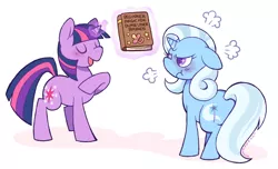 Size: 800x486 | Tagged: safe, artist:cuteosphere, banned from derpibooru, deleted from derpibooru, derpibooru import, trixie, twilight sparkle, angry, book, magic