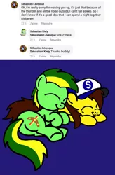 Size: 1325x2015 | Tagged: safe, artist:aleximusprime, artist:sebtheartist, banned from derpibooru, deleted from derpibooru, derpibooru import, edit, oc, oc:didgeree, oc:ponyseb, pegasus, pony, chibi, cute, sleeping, trace