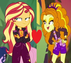 Size: 1064x938 | Tagged: safe, banned from derpibooru, deleted from derpibooru, derpibooru import, adagio dazzle, sunset shimmer, equestria girls, equestria girls series, sunset's backstage pass!, spoiler:eqg series (season 2), female, heart, lesbian, shipping, shipping domino, sunsagio