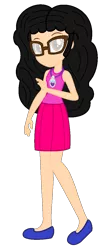 Size: 481x1105 | Tagged: safe, artist:ketrin29, artist:user15432, banned from derpibooru, deleted from derpibooru, derpibooru import, oc, oc:aaliyah, human, equestria girls, aaliyah, amulet, barely eqg related, base used, clothes, crossover, equestria girls style, equestria girls-ified, glasses, jewelry, necklace, pink clothing, pleated skirt, shoes, simple background, skirt, tanktop, transparent background