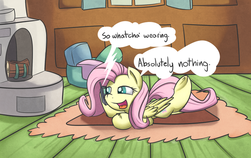 Size: 1825x1145 | Tagged: suggestive, artist:handsockz, banned from derpibooru, deleted from derpibooru, derpibooru import, fluttershy, female, fluffy, phone, phone sex, solo, solo female, unshorn fetlocks, we don't normally wear clothes