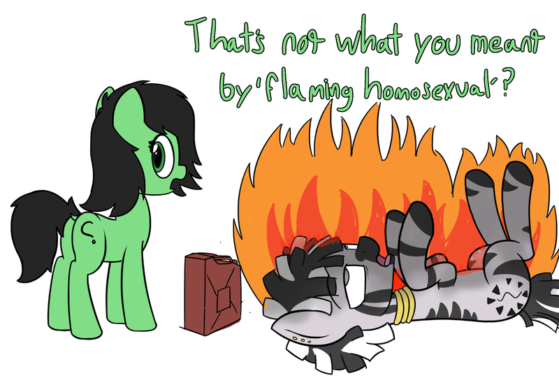 Size: 2253x1524 | Tagged: grimdark, artist:czu, banned from derpibooru, deleted from derpibooru, derpibooru import, oc, oc:anonfilly, oc:ezekiel, unofficial characters only, earth pony, pony, zebra, abuse, burning, dead, eyes rolling back, female, filly, hooves in air, male, on back, open mouth, politically correct, politics, simple background, white background