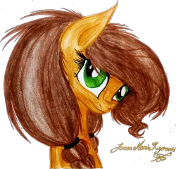 Size: 720x692 | Tagged: safe, artist:mysteriousshine, banned from derpibooru, deleted from derpibooru, derpibooru import, oc, oc:mysterious shine, unofficial characters only, earth pony, pony, bust, earth pony oc, eyelashes, female, mare, signature, simple background, smiling, solo, traditional art, transparent background