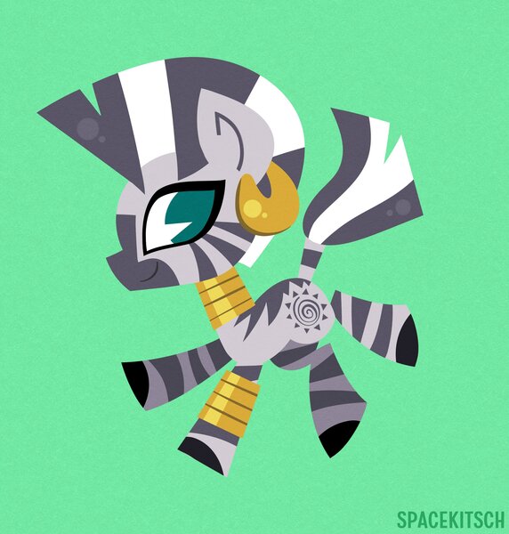 Size: 2259x2370 | Tagged: safe, artist:spacekitsch, banned from derpibooru, deleted from derpibooru, derpibooru import, zecora, zebra, bracelet, ear piercing, earring, green background, jewelry, piercing, simple background, solo