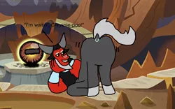 Size: 1280x800 | Tagged: suggestive, artist:whistle blossom, banned from derpibooru, deleted from derpibooru, derpibooru import, lord tirek, centaur, autodesk sketchbook, bracer, butt, butt shake, cloven hooves, colored hooves, crystal ball, dialogue, digital art, dock, dock piercing, evil lair, face down ass up, featureless crotch, female, female pov, femdom, grin, grogar's lair, grogar's orb, imminent pegging, imminent sex, implied chrysalis, implied chrysirek, implied pegging, implied sex, implied shipping, implied straight, lair, looking at you, male, malesub, nose piercing, nose ring, offscreen character, piercing, plot, pov, presenting, raised tail, sexy, smiling, smiling at you, solo, solo male, stupid sexy tirek, submissive, tail, tirump, wall of tags, wallpaper