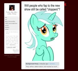 Size: 909x827 | Tagged: safe, banned from derpibooru, deleted from derpibooru, derpibooru import, lyra heartstrings, conspiracy lyra, exploitable meme, meme, mulp, tumblr