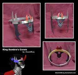 Size: 1388x1336 | Tagged: safe, artist:silverslinger, banned from derpibooru, deleted from derpibooru, derpibooru import, king sombra, craft, crown, custom, irl, jewelry, photo, regalia, toy