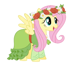 Size: 10739x9523 | Tagged: safe, artist:techrainbow, banned from derpibooru, deleted from derpibooru, derpibooru import, fluttershy, magical mystery cure, clothes, dress, svg, .svg available, vector
