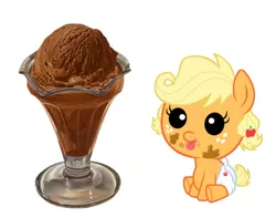 Size: 620x489 | Tagged: safe, artist:tetrisman64, banned from derpibooru, deleted from derpibooru, derpibooru import, applejack, pony, baby, baby pony, babyjack, foal, food, ice cream, younger