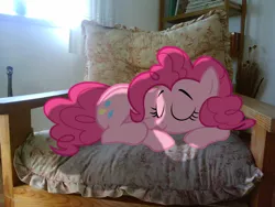 Size: 1280x960 | Tagged: safe, artist:sparkdraws, banned from derpibooru, deleted from derpibooru, derpibooru import, pinkie pie, pony, chair, irl, photo, ponies in real life, shadow, sleeping, vector