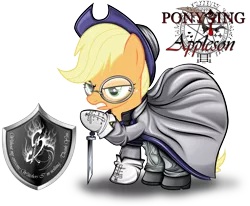 Size: 10000x8225 | Tagged: safe, artist:dimidiummorsumbra, banned from derpibooru, deleted from derpibooru, derpibooru import, applejack, absurd resolution, father alexander anderson, glasses, hellsing