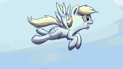 Size: 1280x720 | Tagged: safe, artist:handsockz, banned from derpibooru, deleted from derpibooru, derpibooru import, derpy hooves, pegasus, pony, animated, cloud, cloudy, female, flying, mare, open mouth