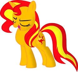 Size: 5000x4603 | Tagged: safe, artist:ifoxtrax, banned from derpibooru, deleted from derpibooru, derpibooru import, sunset shimmer, pony, cute, eyes closed, open mouth, shimmerbetes, simple background, solo, transparent background, vector