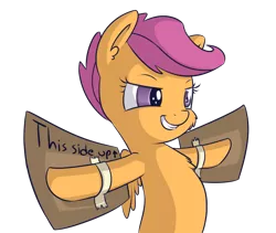 Size: 1076x909 | Tagged: safe, artist:handsockz, banned from derpibooru, deleted from derpibooru, derpibooru import, scootaloo, flying, scootaloo can't fly, solo, this will end in tears, this will totally work