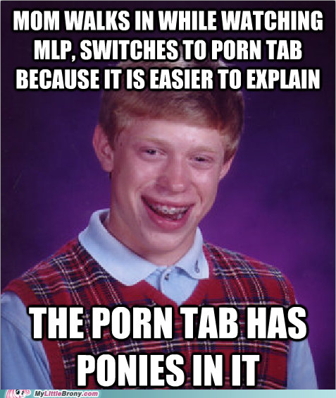 Size: 477x564 | Tagged: safe, banned from derpibooru, deleted from derpibooru, derpibooru import, bad luck brian, caption, clopping, exploitable meme, image macro, meme, mlb watermark, text