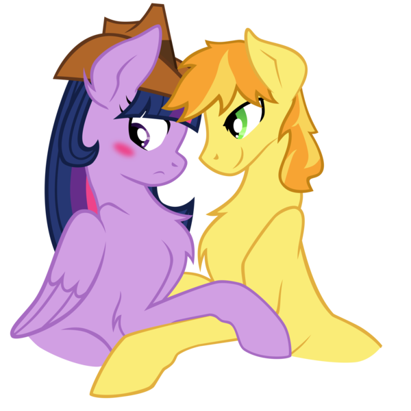 Size: 8000x8000 | Tagged: safe, artist:nuazka, banned from derpibooru, deleted from derpibooru, derpibooru import, braeburn, twilight sparkle, twilight sparkle (alicorn), alicorn, pony, absurd resolution, accessory swap, bedroom eyes, blushing, chest fluff, female, fluffy, frown, hug, looking away, male, mare, shipping, shy, simple background, smiling, straight, transparent background, twiburn, vector