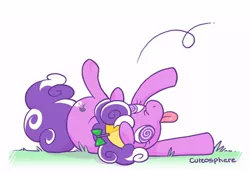 Size: 500x346 | Tagged: safe, banned from derpibooru, deleted from derpibooru, derpibooru import, screwball, cute, hat, propeller hat, rolling, rolling around, silly, swirly eyes