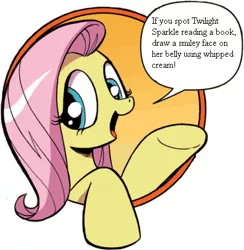 Size: 421x431 | Tagged: suggestive, banned from derpibooru, deleted from derpibooru, derpibooru import, fluttershy, twilight sparkle, bad advice fluttershy, exploitable meme, food, meme, prank, times new roman, whipped cream