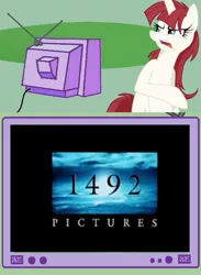 Size: 563x771 | Tagged: safe, banned from derpibooru, deleted from derpibooru, derpibooru import, oc, oc:fausticorn, alicorn, 1492 pictures, disgusted, exploitable meme, lauren faust, meme, obligatory pony, tv meme