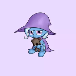 Size: 1024x1024 | Tagged: safe, artist:bakasan, banned from derpibooru, deleted from derpibooru, derpibooru import, trixie, pony, unicorn, the little magician, cute, diatrixes, female, filly, filly trixie, mare, sitting, solo, unamused, younger