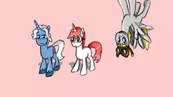 Size: 787x442 | Tagged: safe, artist:applelight limited, banned from derpibooru, deleted from derpibooru, derpibooru import, oc, unofficial characters only, pegasus, pony, unicorn, fanfic, doctor, fancy free, glasses, goggles, goofy, hat, male, pilot, practice drawing, stallion, trio, unshorn fetlocks, upside down