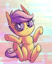 Size: 820x997 | Tagged: safe, artist:handsockz, banned from derpibooru, deleted from derpibooru, derpibooru import, scootaloo, chest fluff, solo