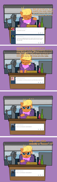 Size: 1071x3383 | Tagged: safe, artist:patricknobles, banned from derpibooru, deleted from derpibooru, derpibooru import, ms. harshwhinny, ask, tumblr