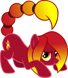 Size: 400x458 | Tagged: safe, artist:softfang, banned from derpibooru, deleted from derpibooru, derpibooru import, oc, oc:paragon ire, unofficial characters only, earth pony, gradient mane, image, png, recolor, scorpio, solo