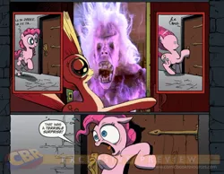Size: 900x700 | Tagged: safe, banned from derpibooru, deleted from derpibooru, derpibooru import, idw, pinkie pie, exploitable meme, ghostbusters, meme, obligatory pony, surprise door