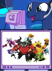 Size: 563x771 | Tagged: safe, banned from derpibooru, deleted from derpibooru, derpibooru import, princess luna, gamer luna, exploitable meme, meme, obligatory pony, sonic lost world, sonic the hedgehog (series), the deadly six, tv meme, zavok, zazz, zeena, zik, zomom, zor