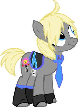 Size: 300x412 | Tagged: safe, artist:conphettey, banned from derpibooru, deleted from derpibooru, derpibooru import, ponified, pony, clothes, necktie, reni kaeru, scrunchy face, solo, utauloid