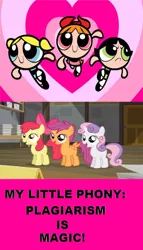 Size: 800x1403 | Tagged: safe, banned from derpibooru, deleted from derpibooru, derpibooru import, apple bloom, scootaloo, sweetie belle, cutie mark crusaders, drama, drama bait, image, jpeg, the powerpuff girls