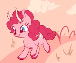 Size: 1463x1211 | Tagged: safe, artist:handsockz, banned from derpibooru, deleted from derpibooru, derpibooru import, pinkie pie, antlers, pronking, solo