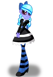 Size: 550x800 | Tagged: dead source, safe, artist:cordeliachan, banned from derpibooru, deleted from derpibooru, derpibooru import, oc, unofficial characters only, equestria girls, clothes, cosplay, costume, dress, eqg promo pose set, equestria girls-ified, panty and stocking with garterbelt, solo
